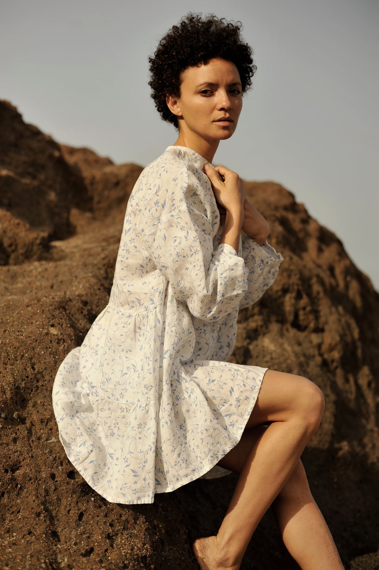 Oversize Linen Tunic / Dress with Ruffles