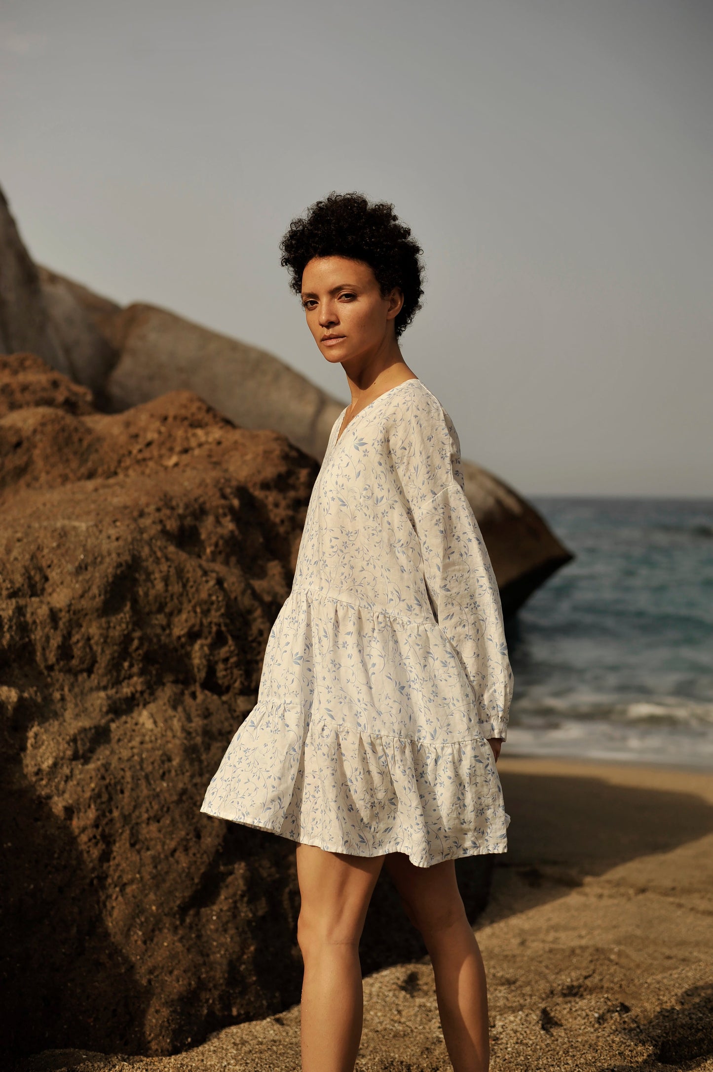 Oversize Linen Tunic / Dress with Ruffles