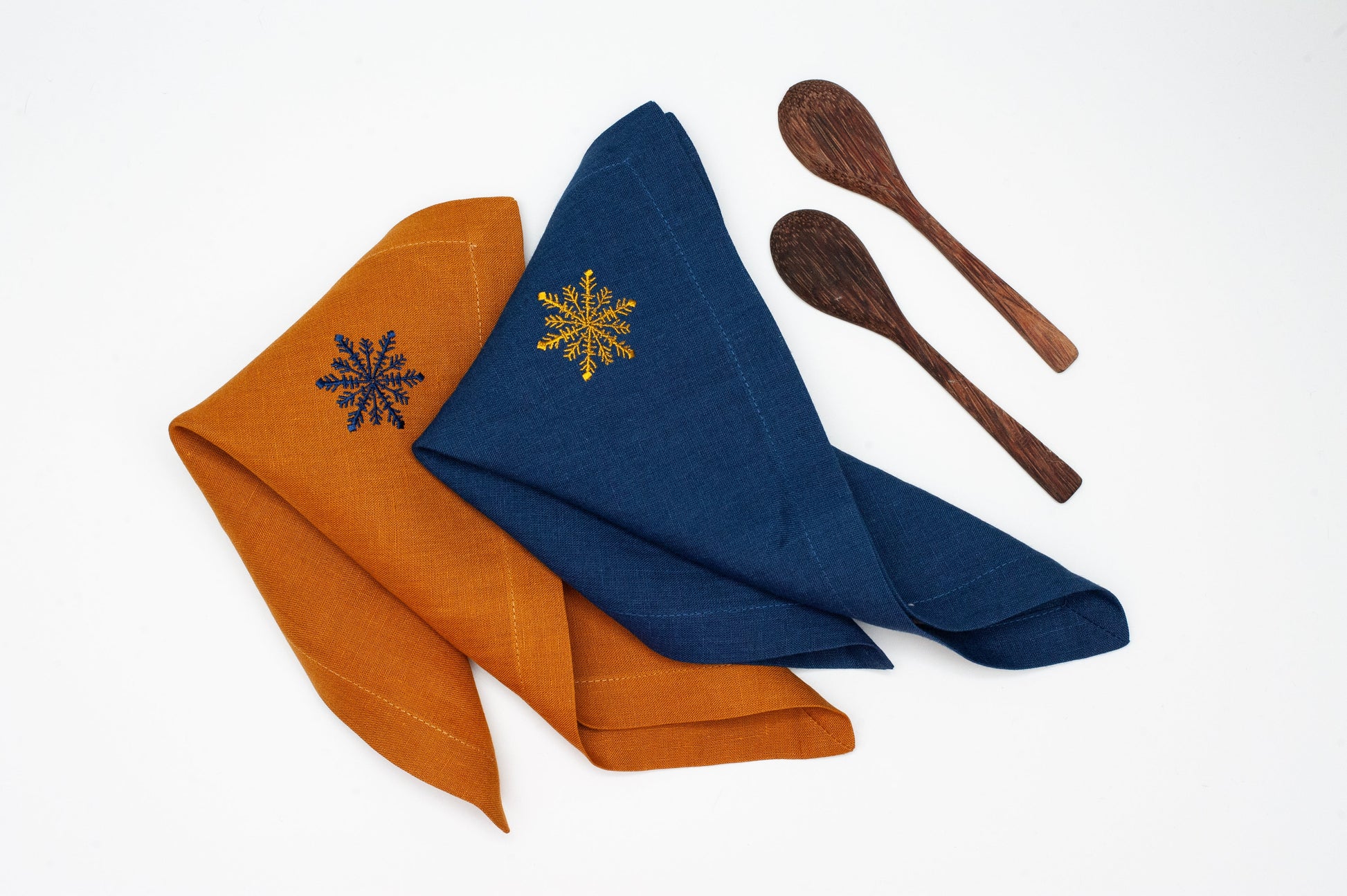 Linen Christmas Napkins with Elegant Embroidery Sewing Fiesta