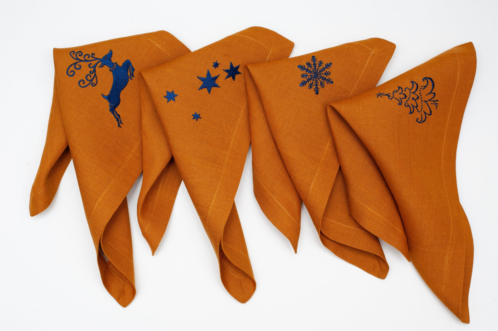 Linen Christmas Napkins with Elegant Embroidery Sewing Fiesta