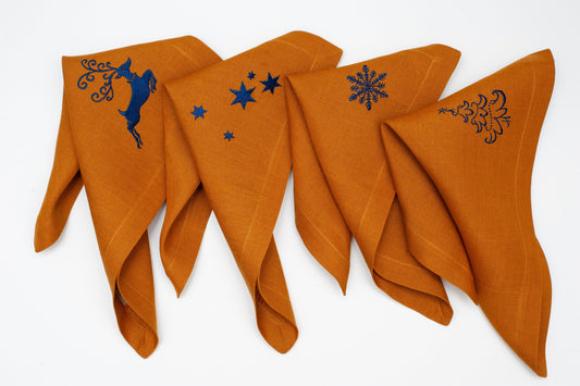 Embroidered Christmas Table Napkins: A Gift of Festive Charm Sewing Fiesta