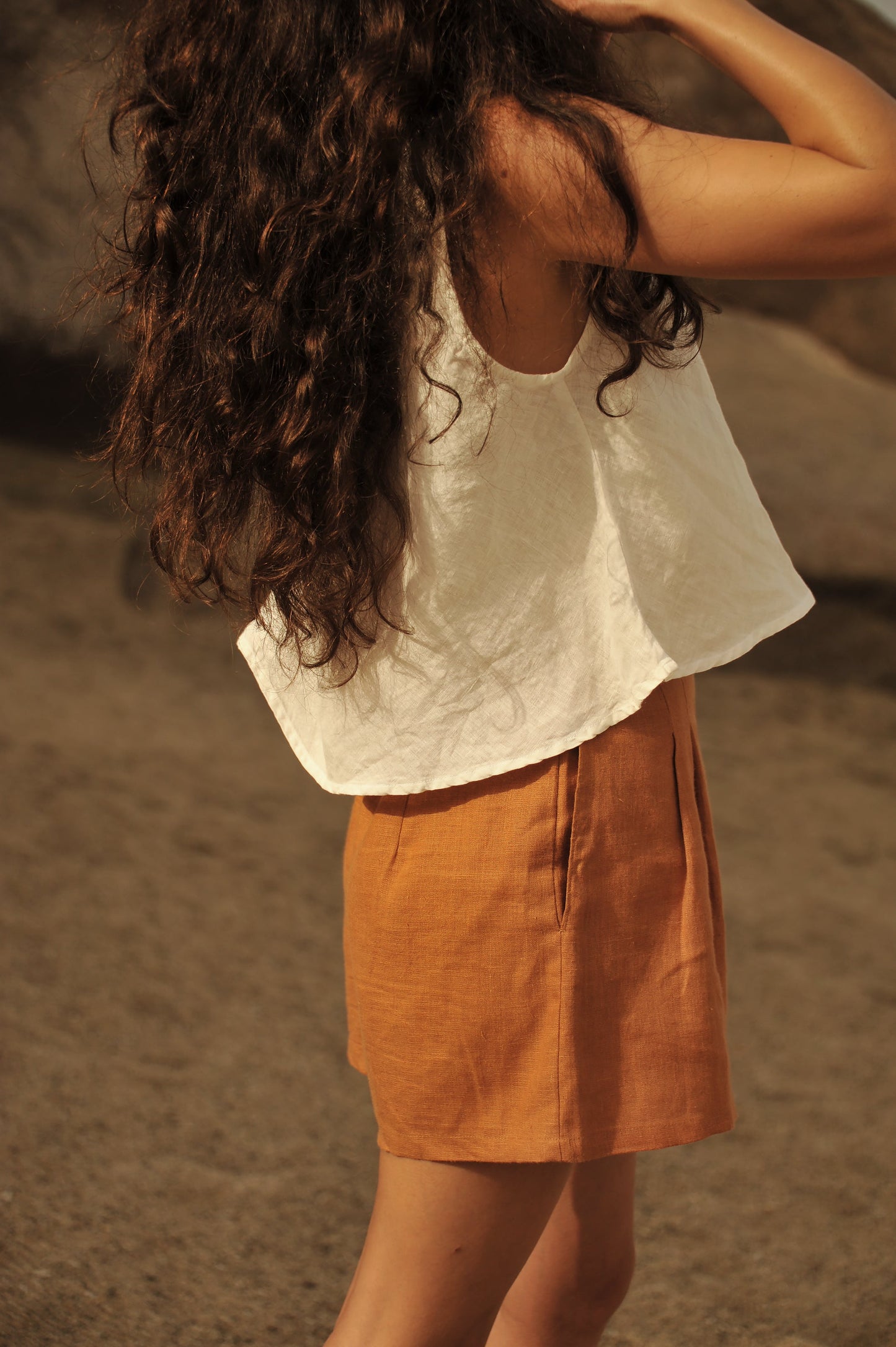 Linen crop top Sewing Fiesta
