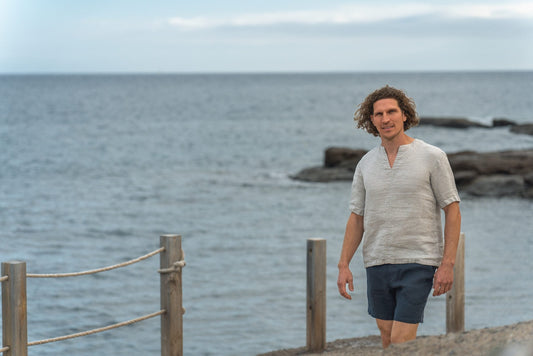 Men's Small Waffle Weave Linen Shorts for Warm-Weather Comfort Sewing Fiesta