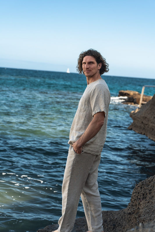 Men's Natural Linen and White Pants - Your Summer Wardrobe Staple Sewing Fiesta
