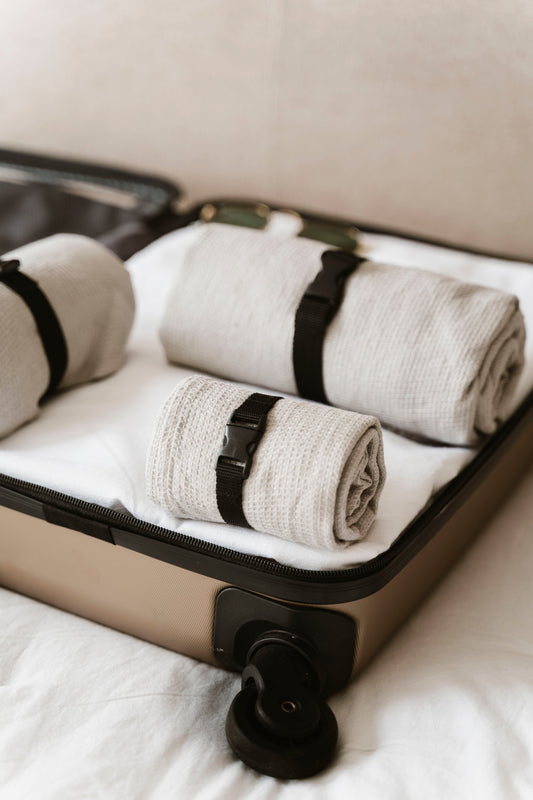 NEW! Linen Waffle Travel Towel - Light Stone Grey Sewing Fiesta