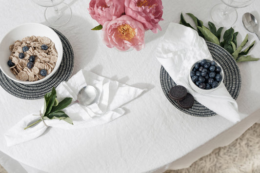 Linen Table Napkins White Sewing Fiesta