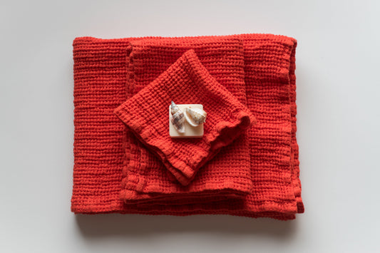 Linen Bath Towels Set Blue Sewing Fiesta