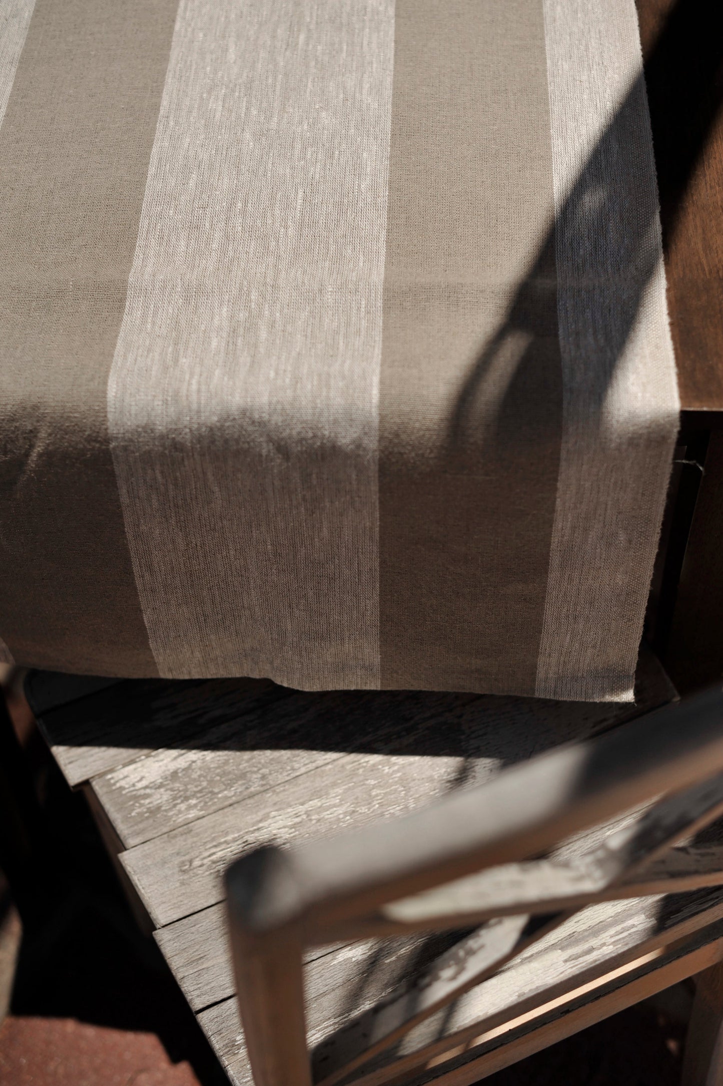 Natural Linen Striped Table Runner Sewing Fiesta