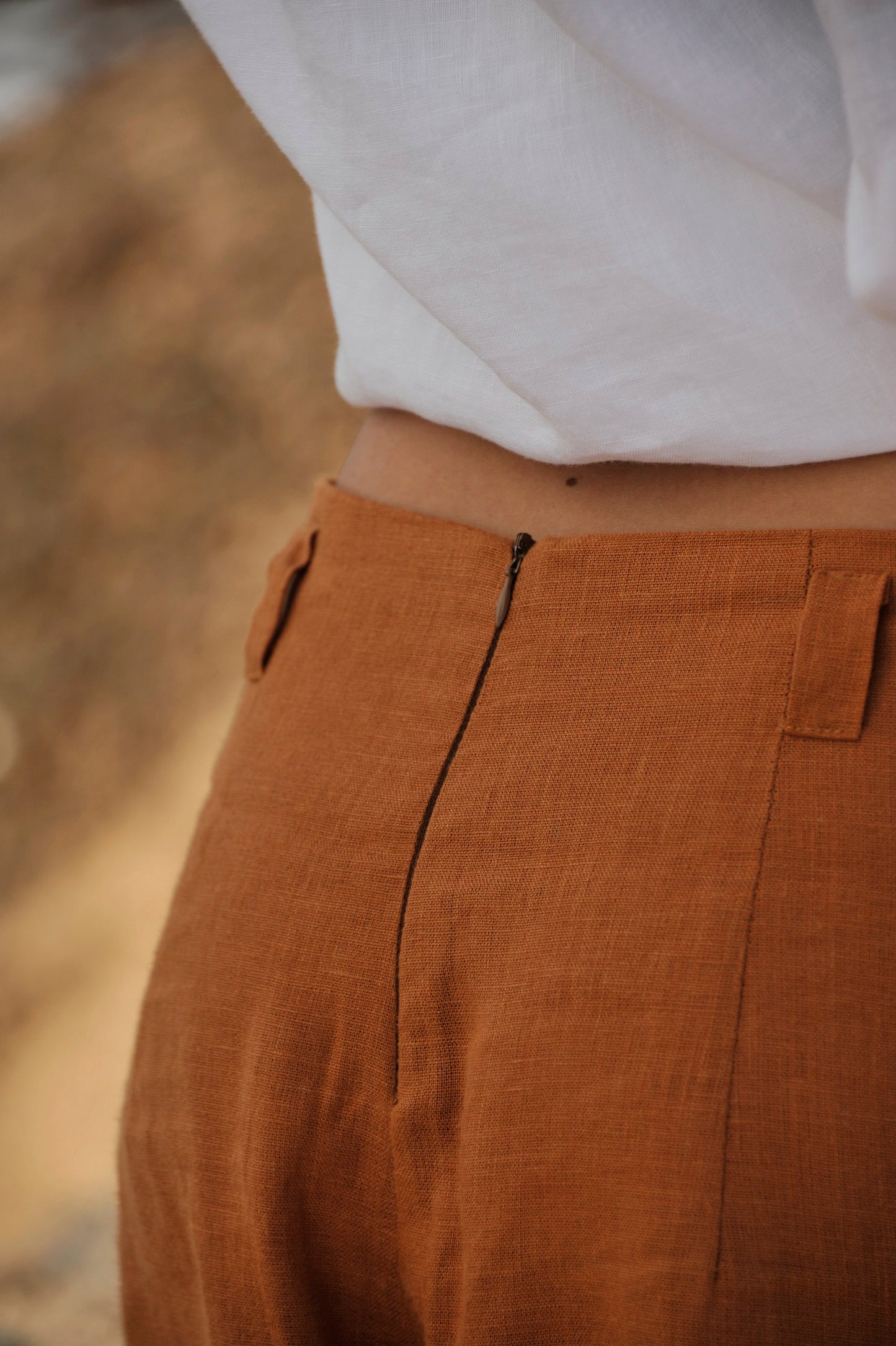 Linen Woman Shorts Skirt