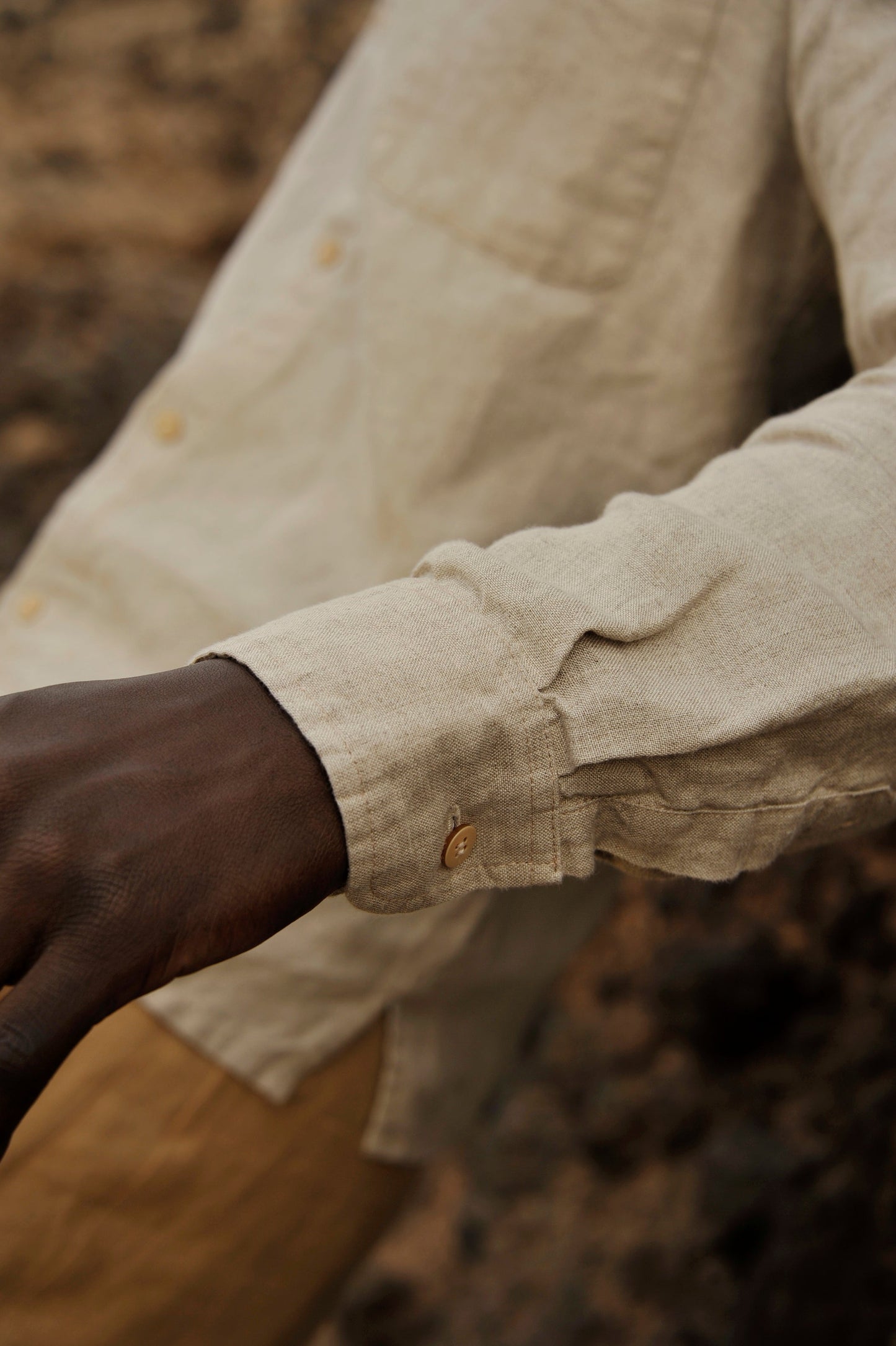 Long Sleeve Natural Linen Man Shirt Sewing Fiesta