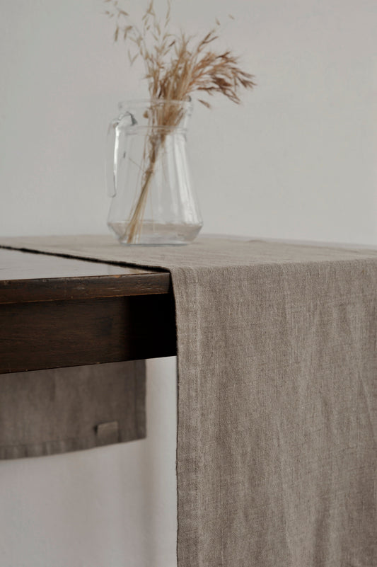 Table Runner Natural Linen Sewing Fiesta