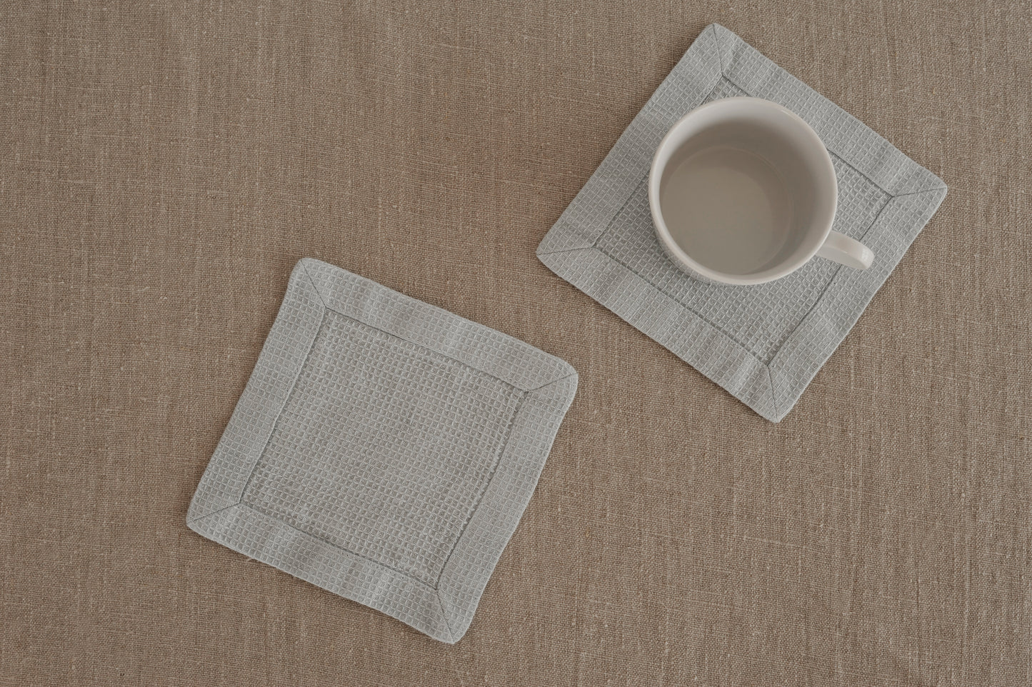 Small waffle linen coasters sets