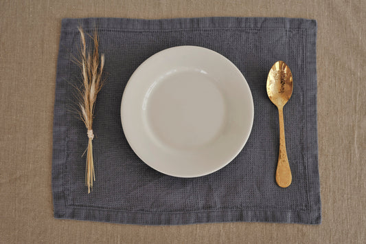 Placemats set Small Waffle Wave Navy blue Sewing Fiesta