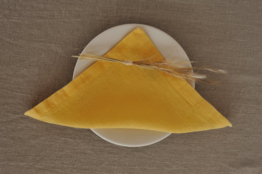 Small Waffle Wave Linen Napkins Yellow Sewing Fiesta