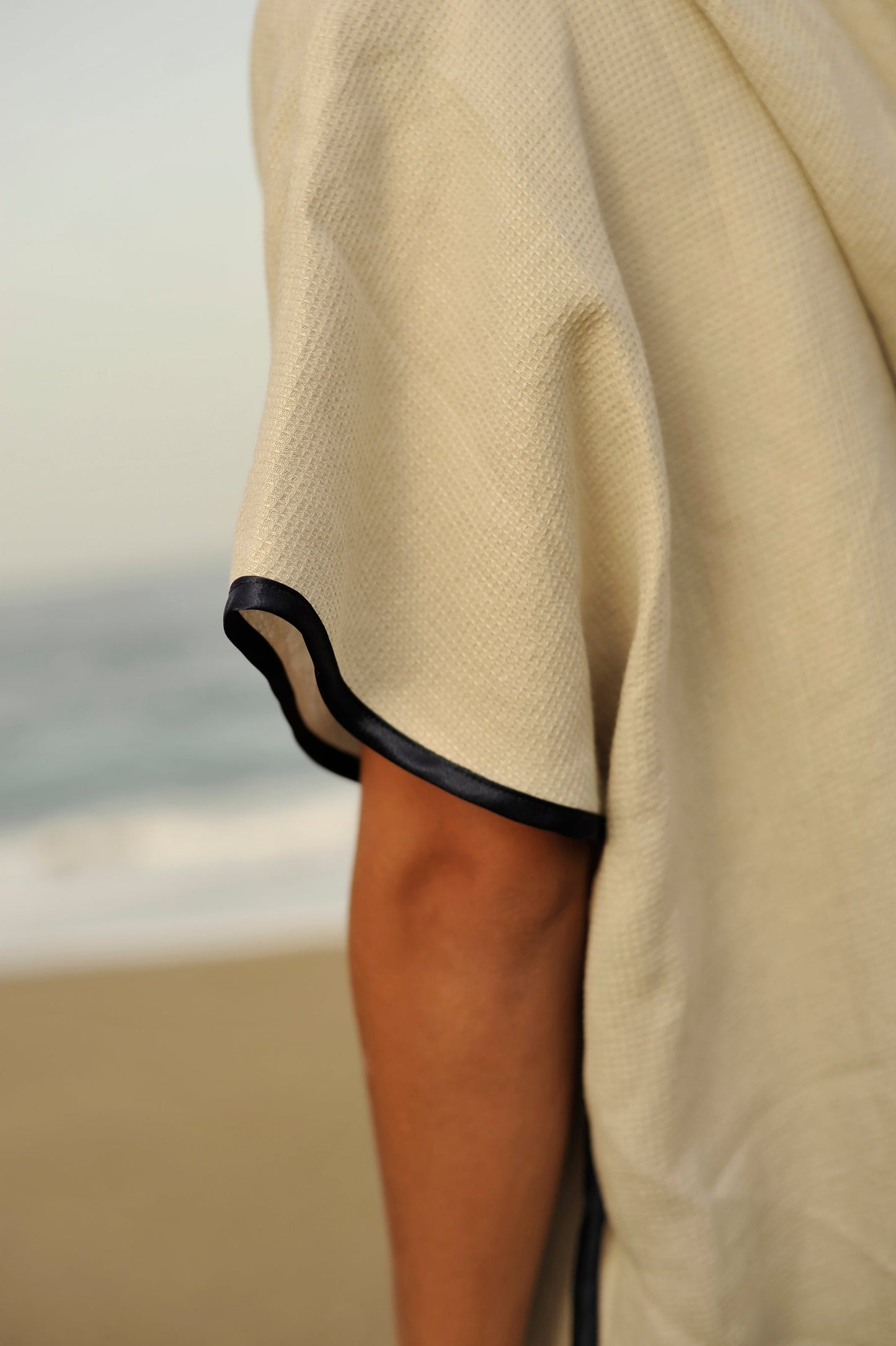 Linen Small Waffle Beach Poncho
