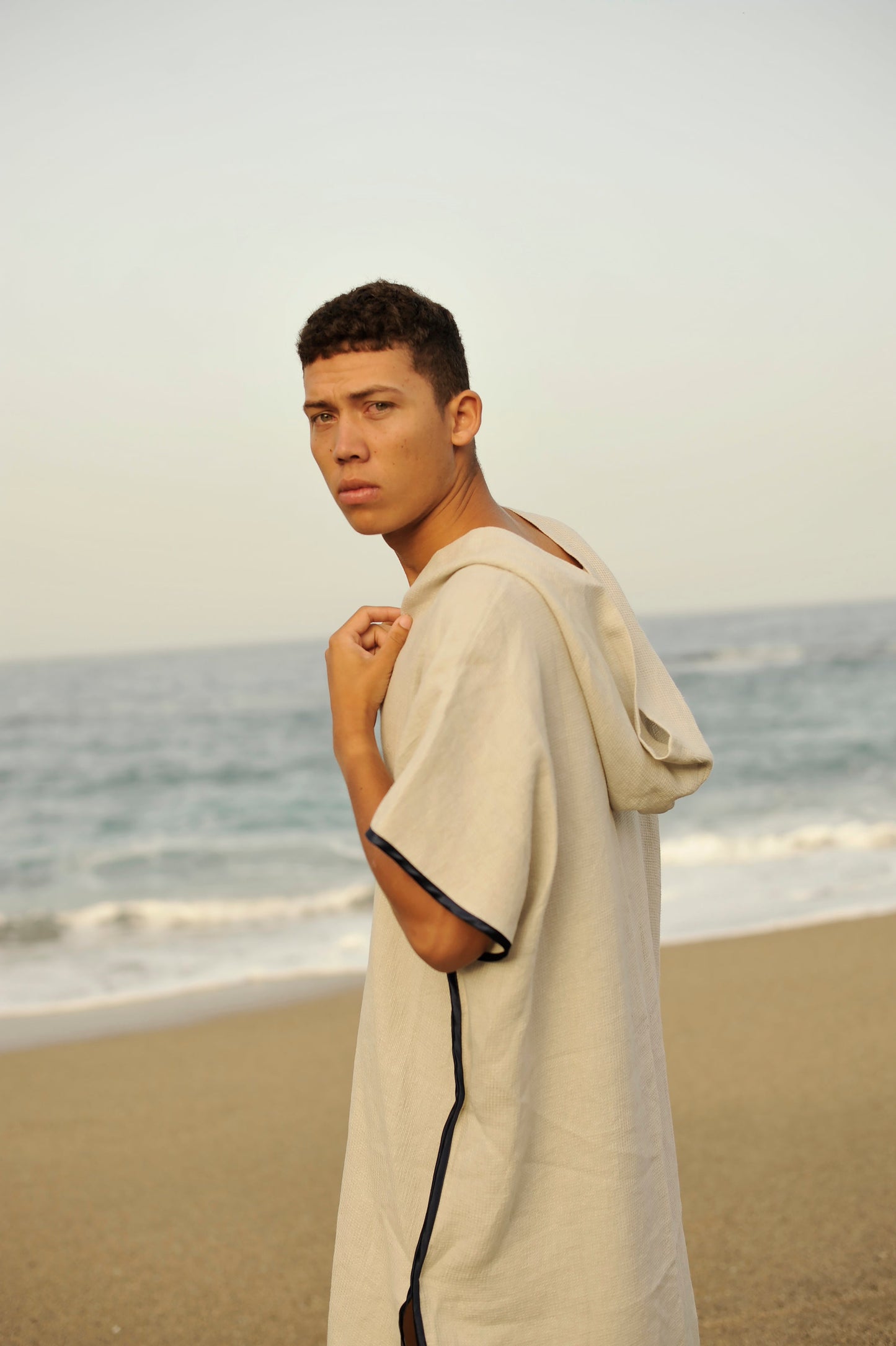 Linen Small Waffle Beach Poncho