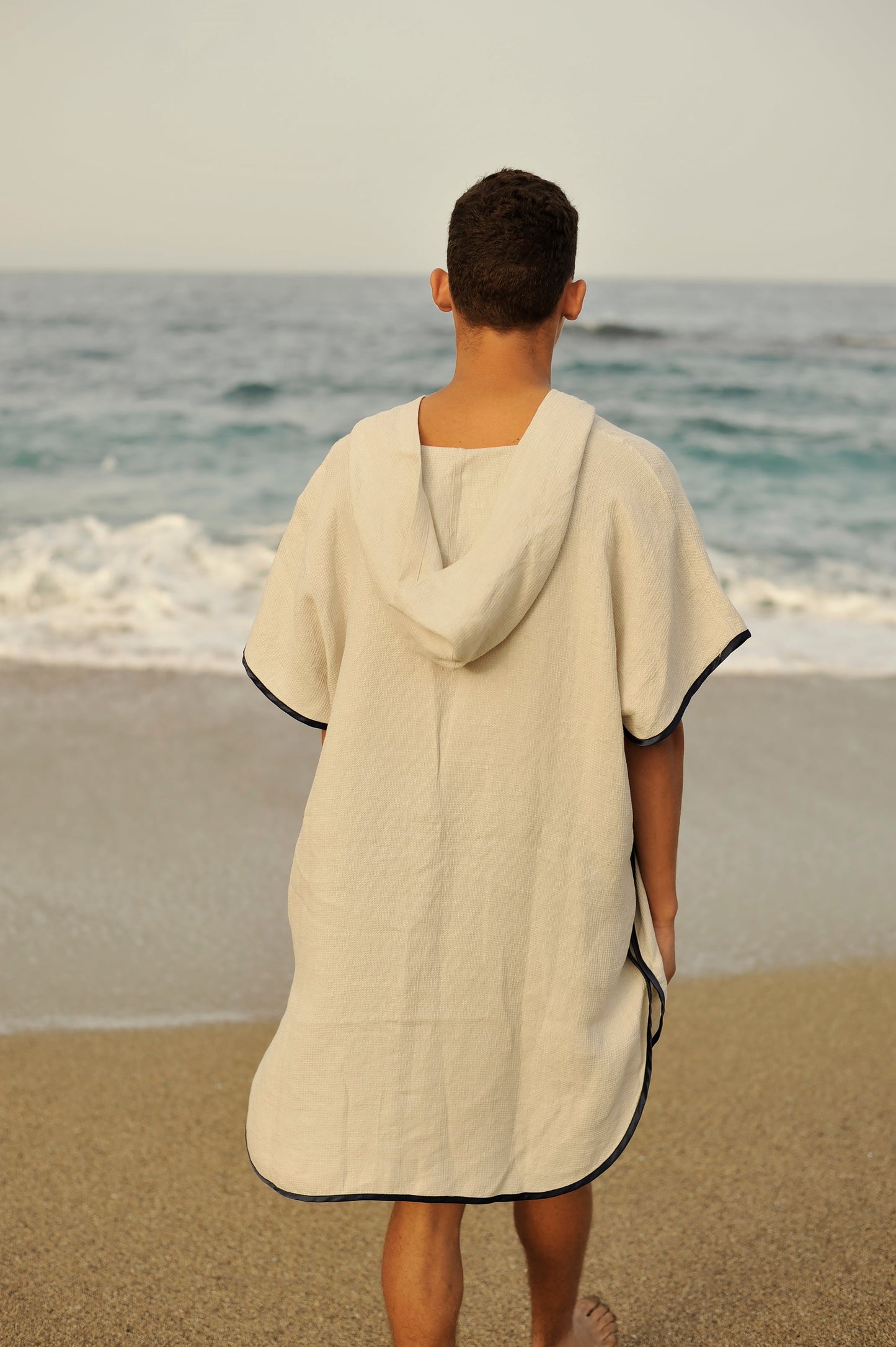 Linen Small Waffle Beach Poncho