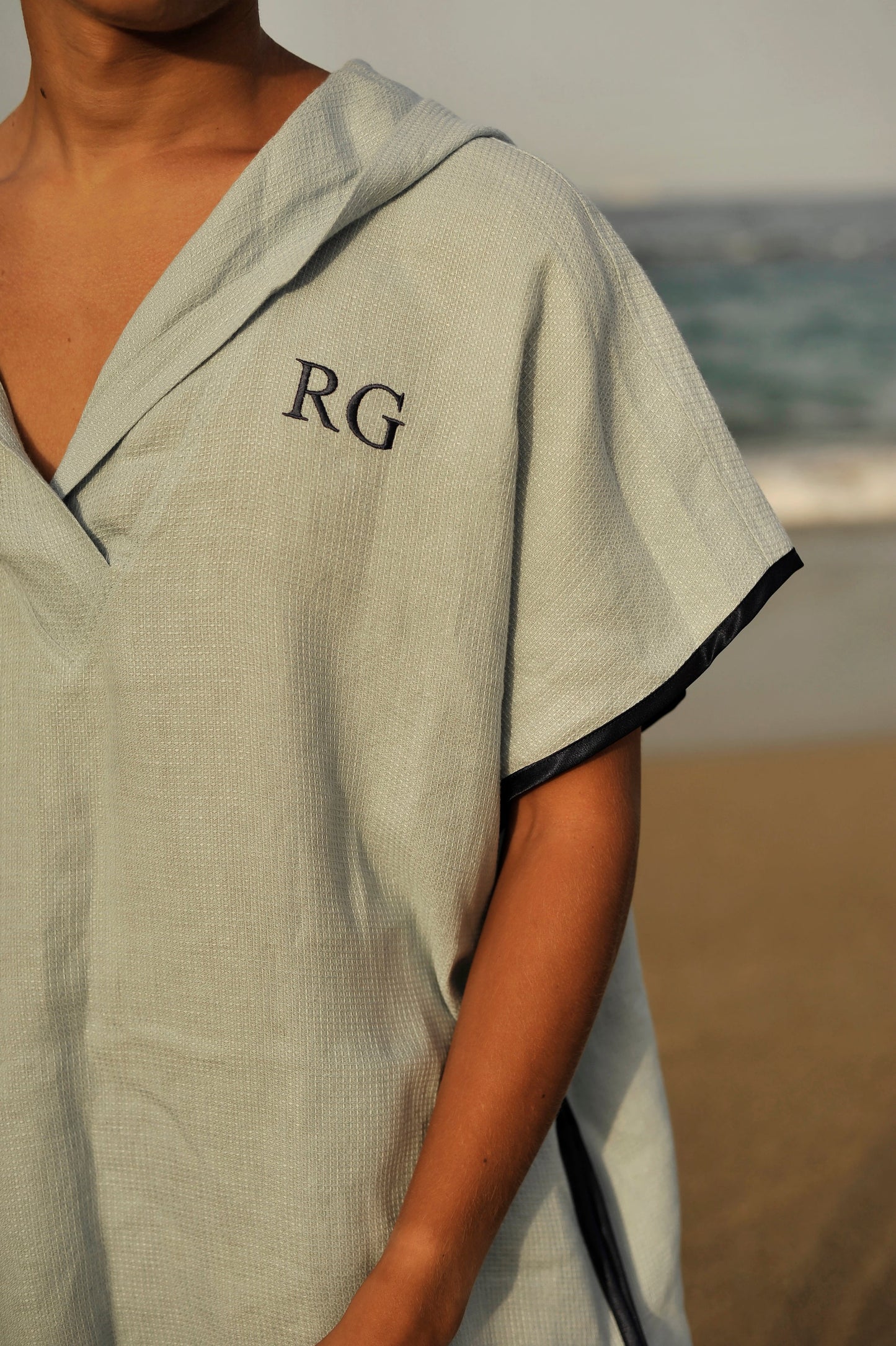 Linen Small Waffle Beach Poncho