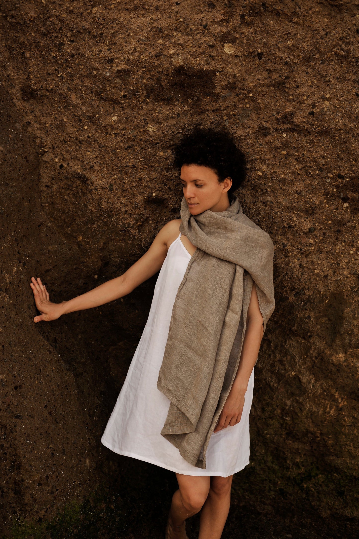 Gray Linen Scarf & Shawl Sewing Fiesta