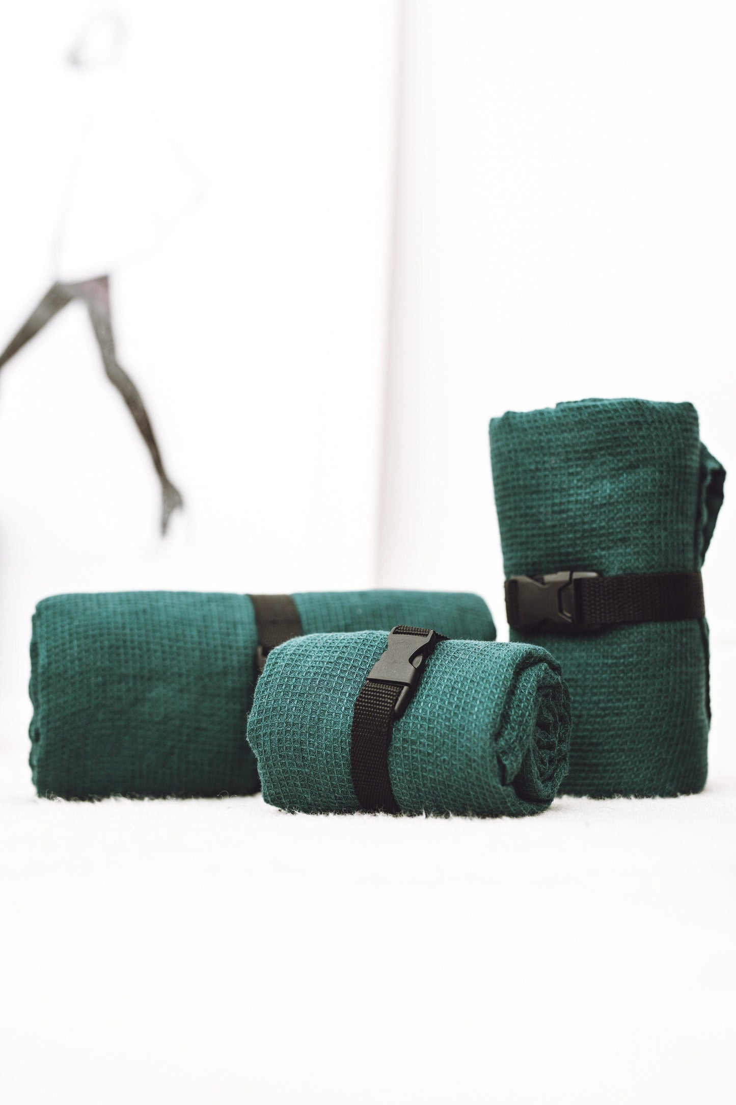 Linen Waffle Travel Towel Green Sewing Fiesta