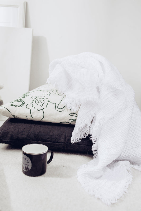 Linen Kids Blanket White Sewing Fiesta