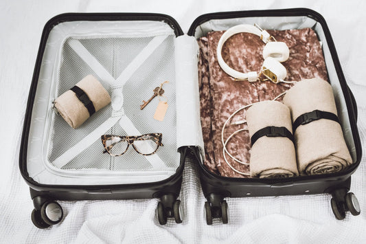 Linen Travel Towel Small Waffle Wave Natural linen Sewing Fiesta