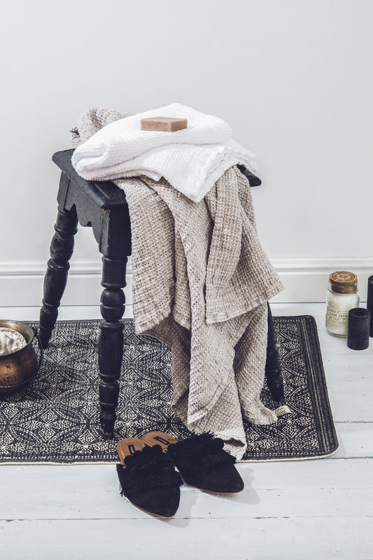 Linen towels Set White Natural Sewing Fiesta