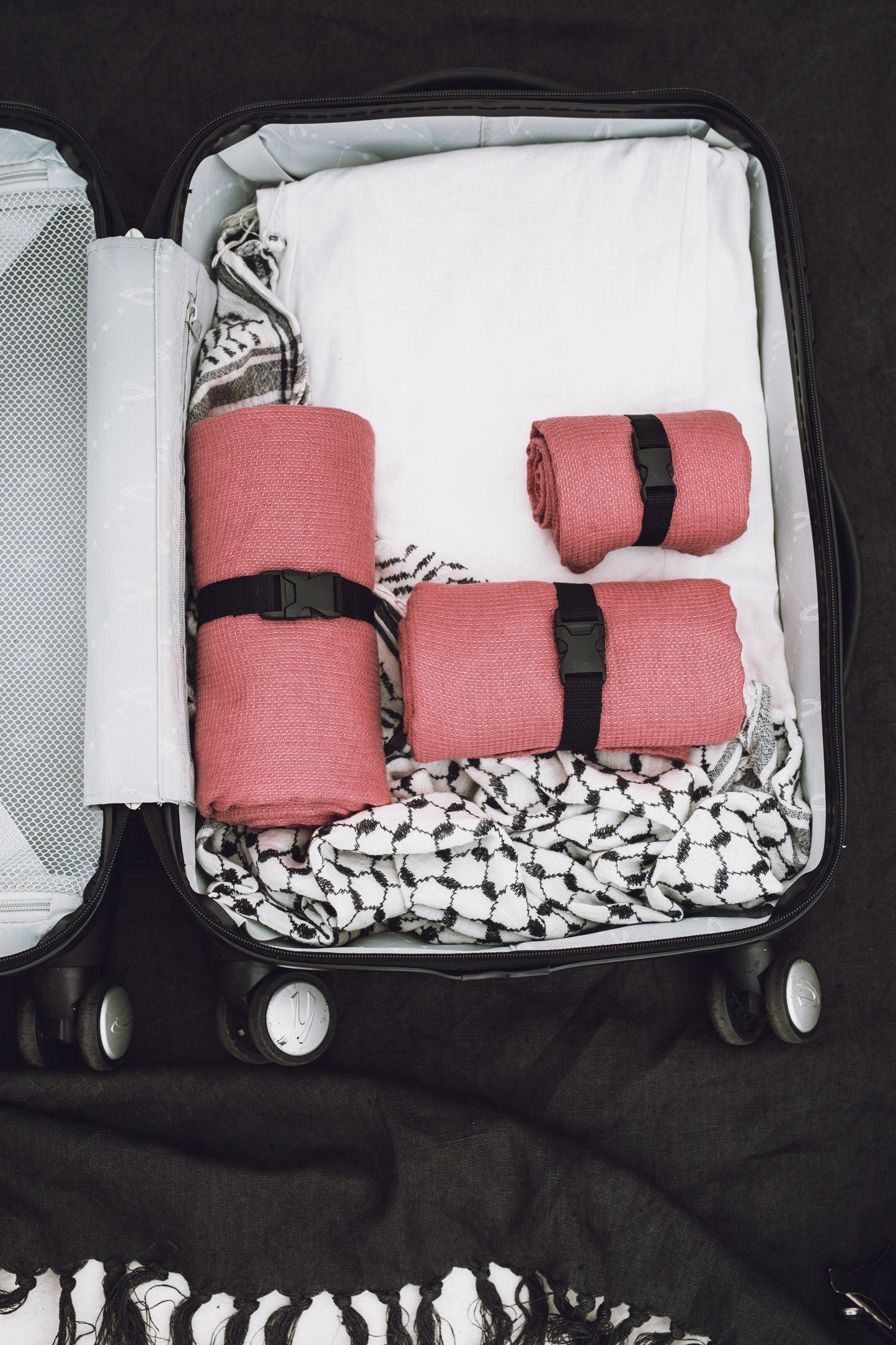 Linen Waffle Travel Towel Pink Sewing Fiesta