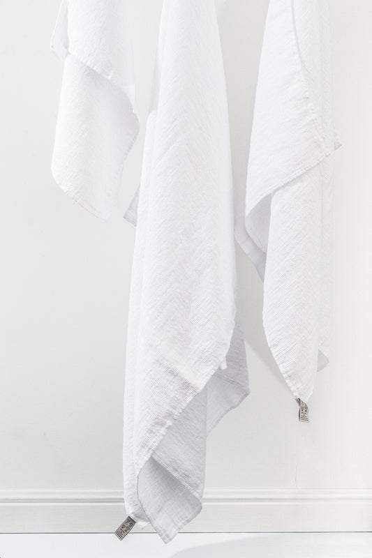 Linen Waffle Travel Towel White Sewing Fiesta