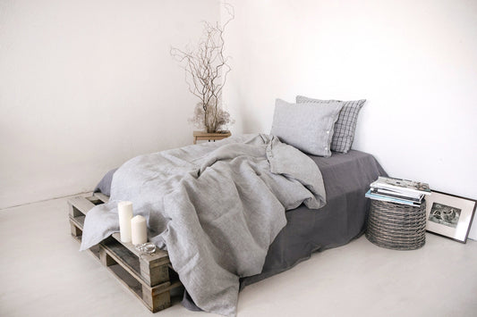 Linen duvet cover Grey Sewing Fiesta