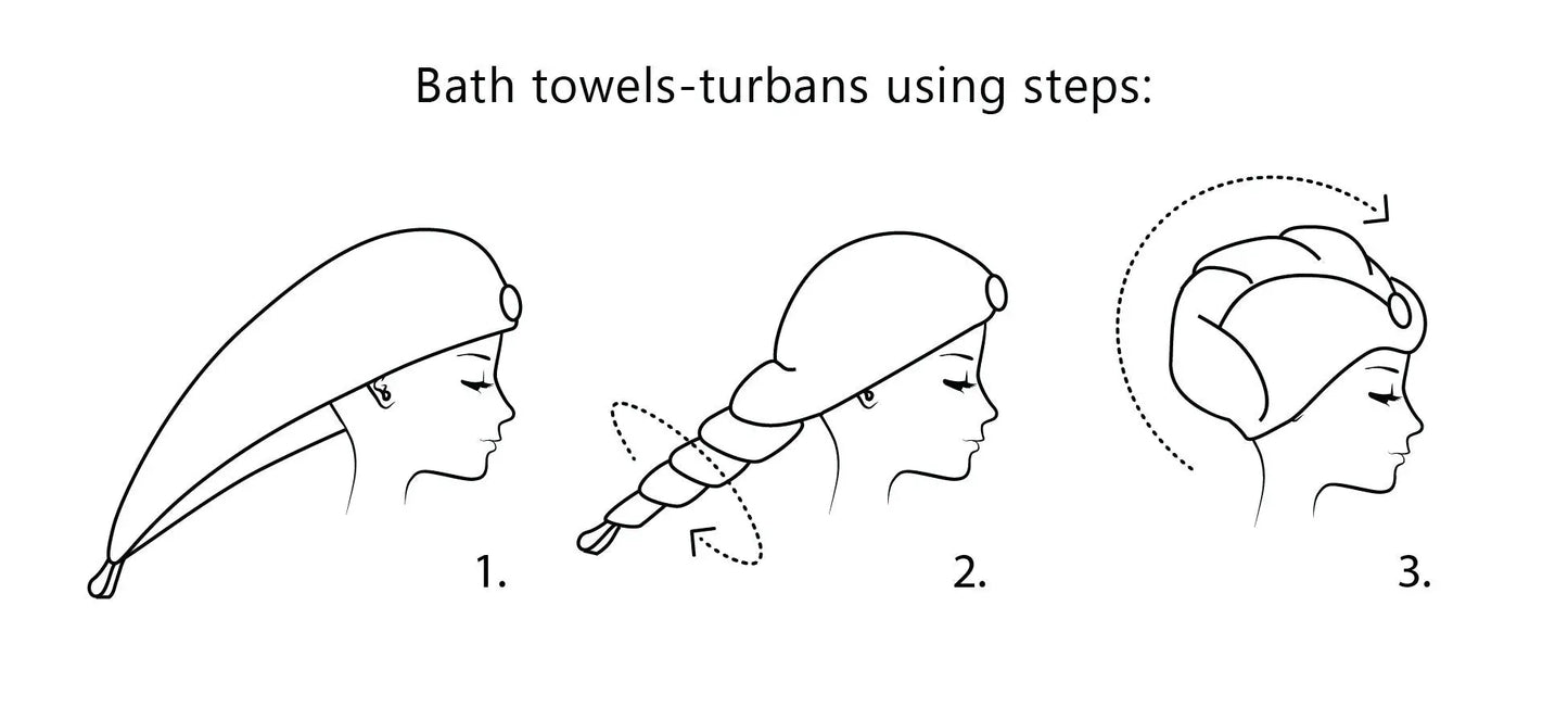 Linen Waffle Hair Towel Blue Sewing Fiesta