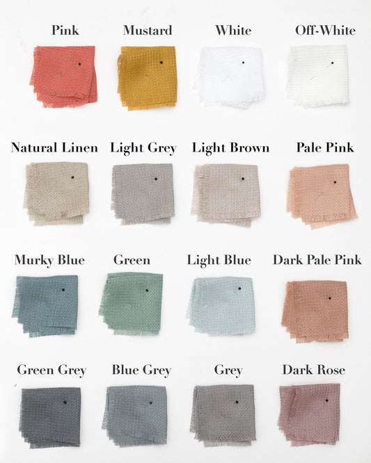 Small WAFFLE Linen fabric samples 32 colors Sewing Fiesta