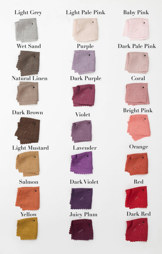 Pure LINEN fabric samples 42 colors Sewing Fiesta