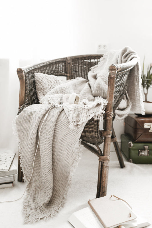 Linen Waffle Blanket Natural Linen Sewing Fiesta