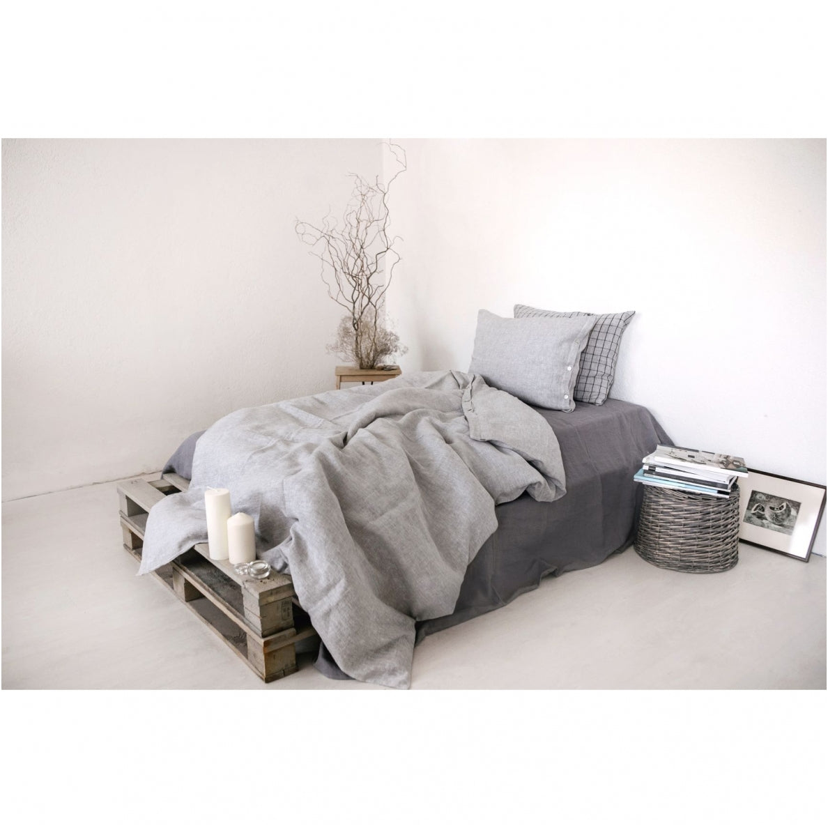 Linen pillowcase Grey Sewing Fiesta