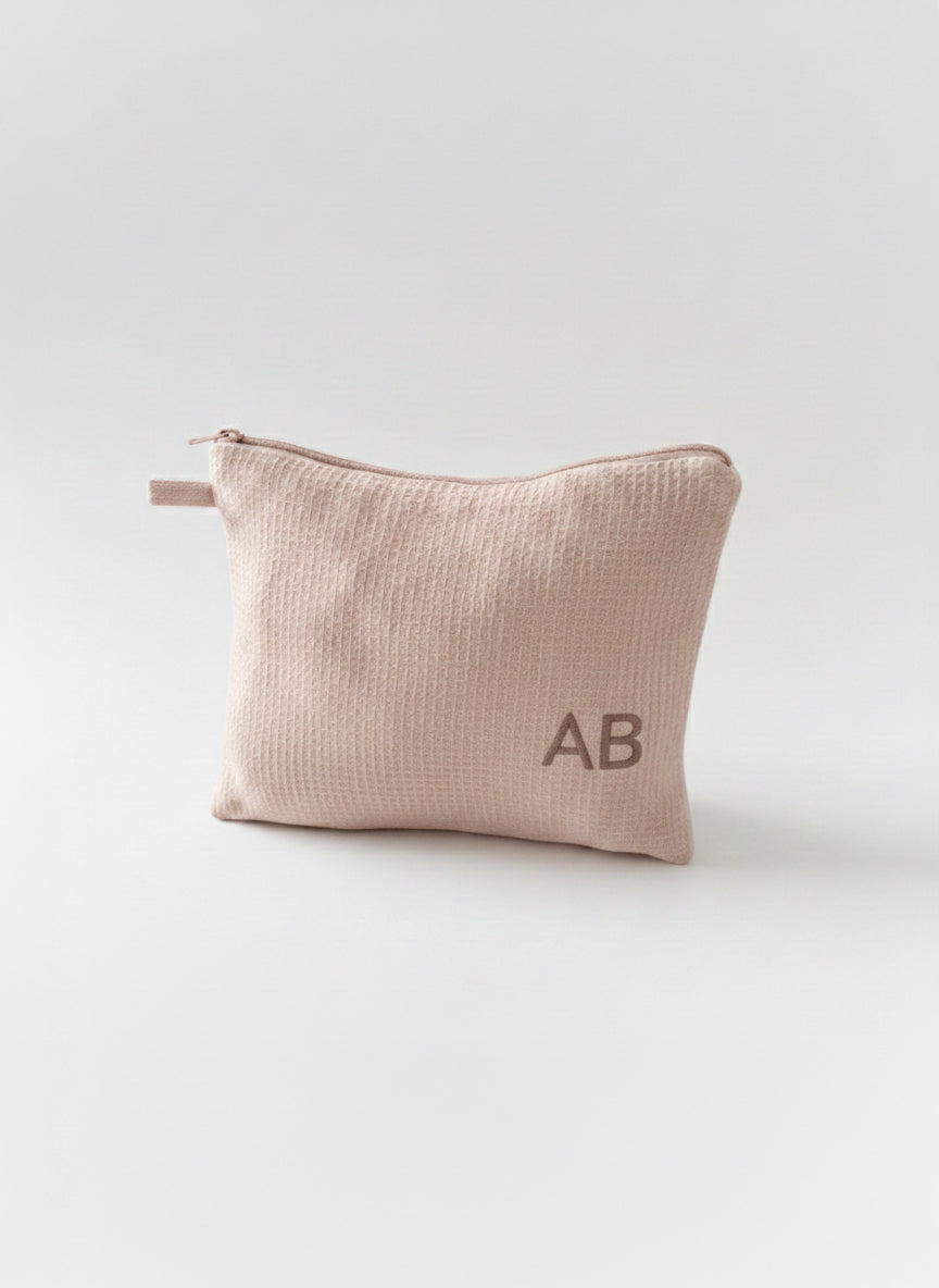 Linen Cosmetic Bag.  Makeup Organizer Travel Pouch
