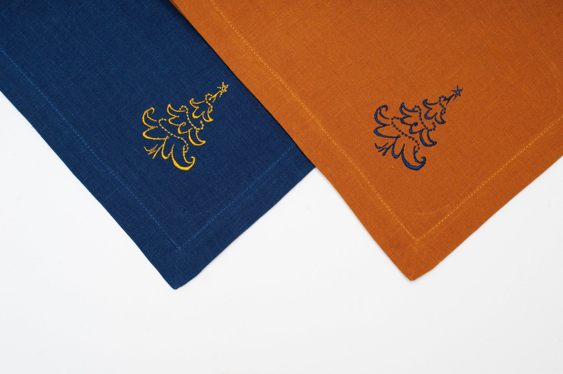 Linen Christmas Napkins with Elegant Embroidery Sewing Fiesta