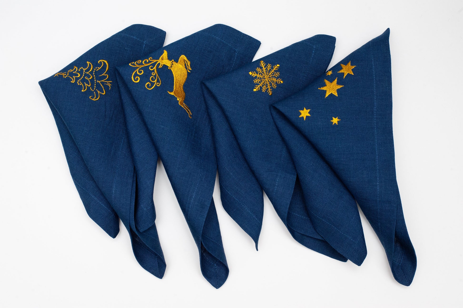 Linen Christmas Napkins with Elegant Embroidery Sewing Fiesta