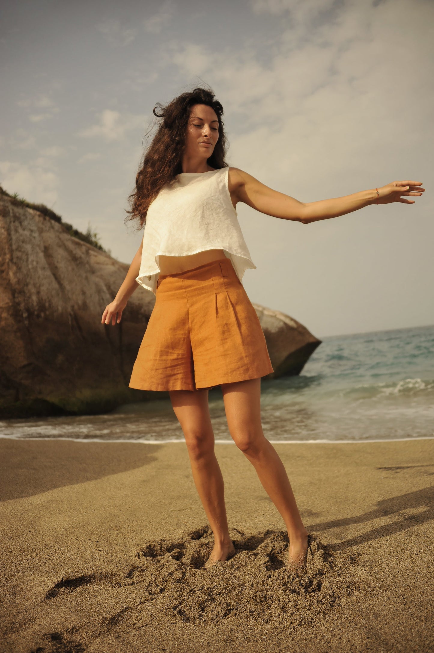 Linen crop top Sewing Fiesta