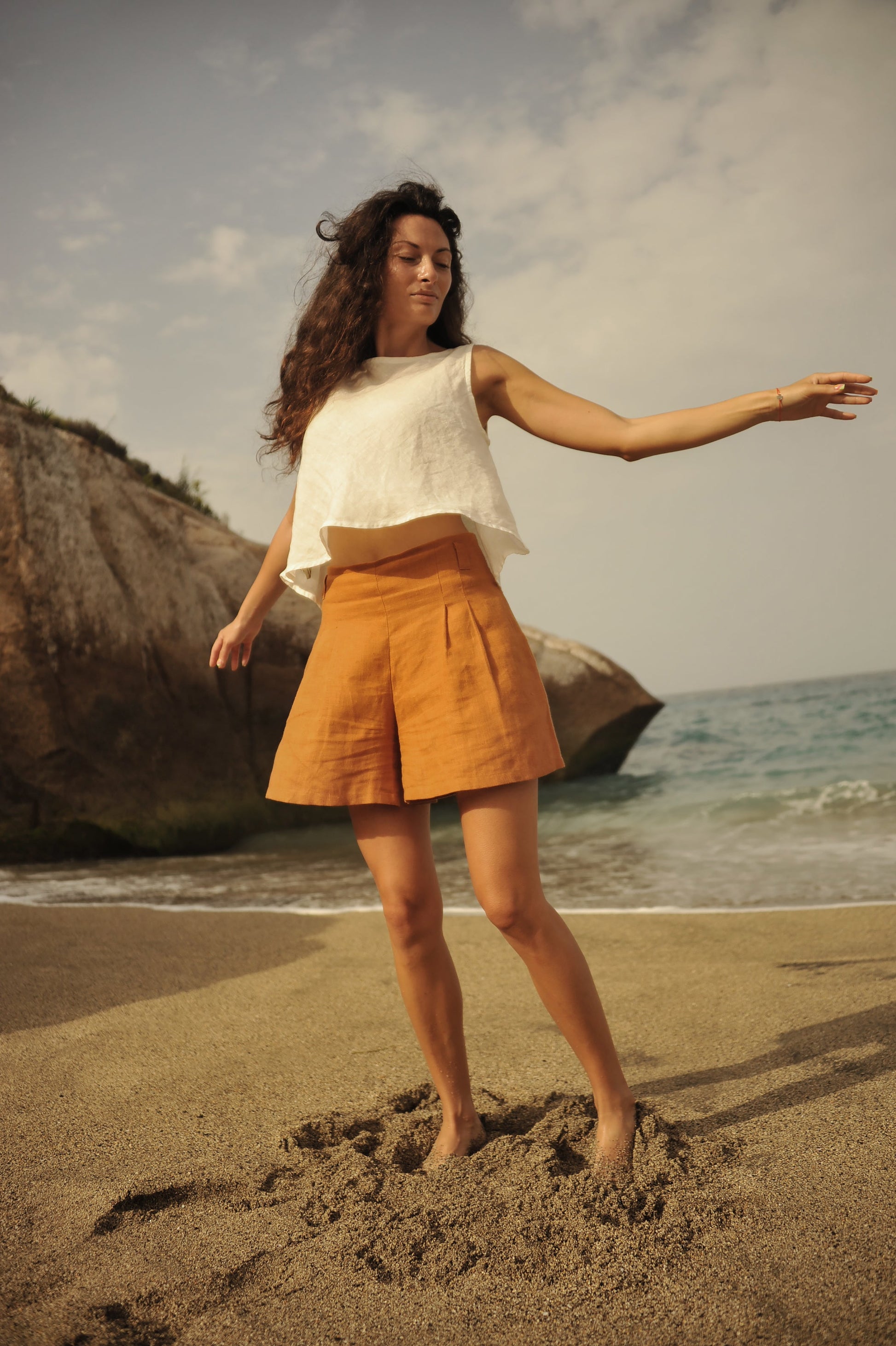 Linen crop top Sewing Fiesta