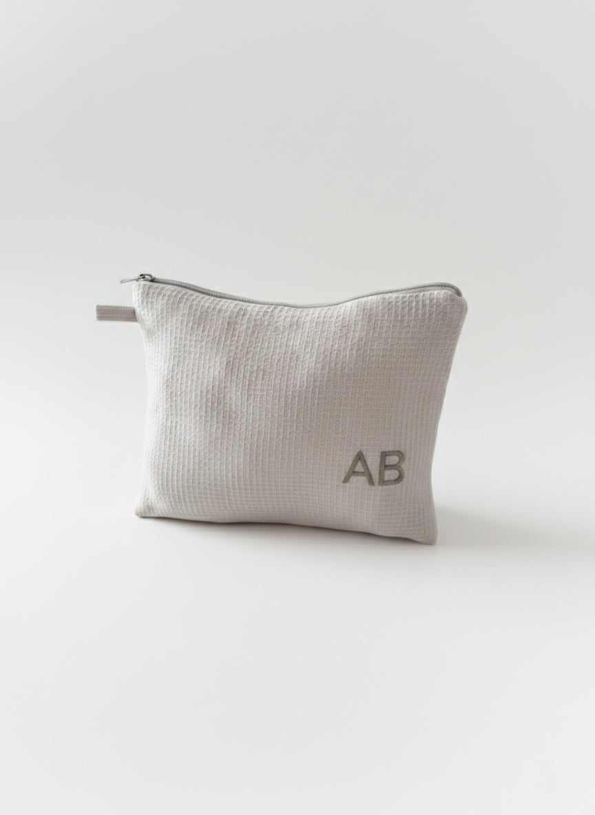 Linen Cosmetic Bag.  Makeup Organizer Travel Pouch