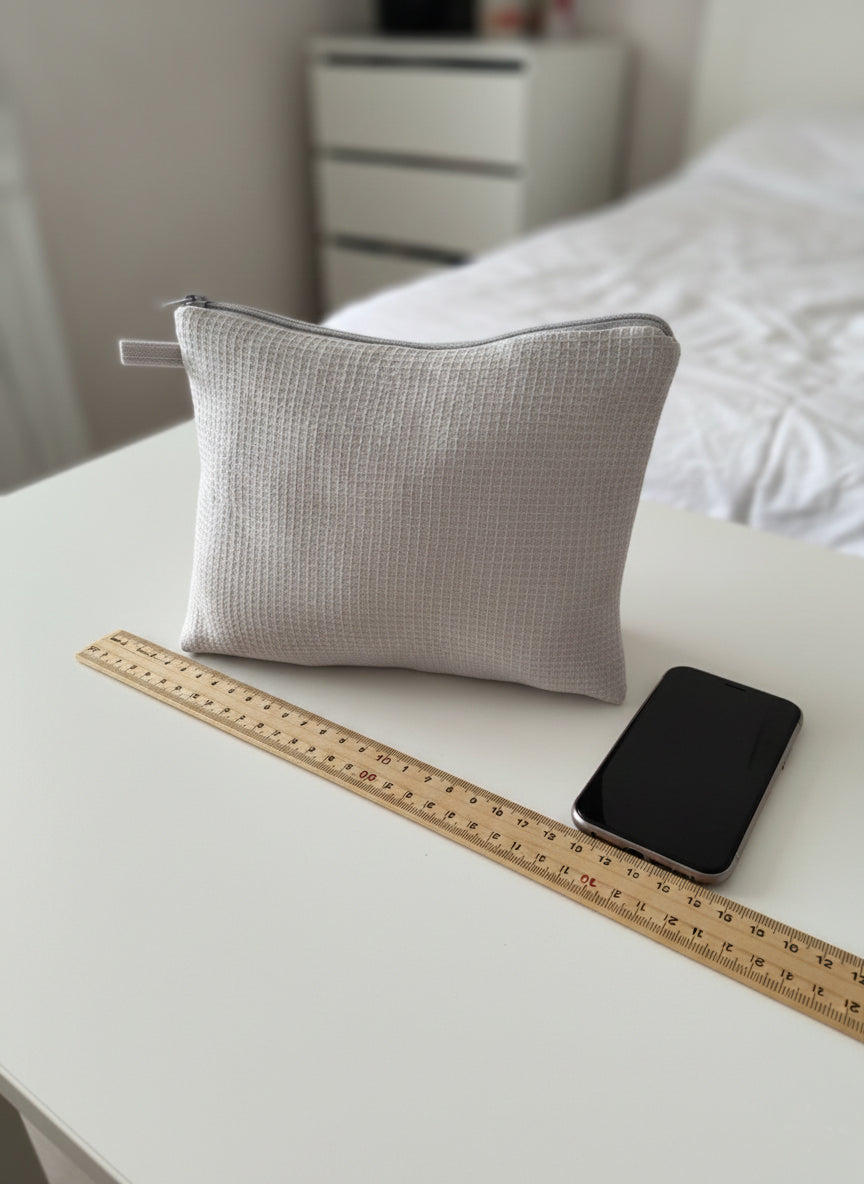 Linen Cosmetic Bag.  Makeup Organizer Travel Pouch