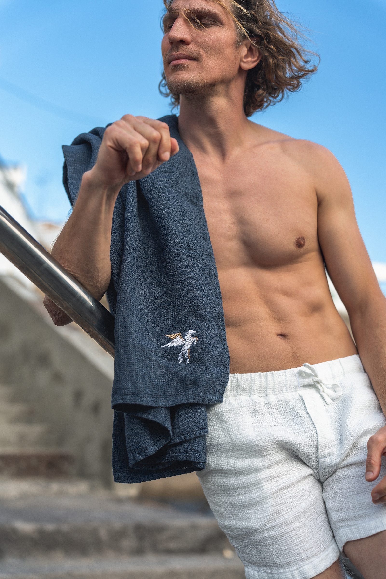 Men's Small Waffle Weave Linen Shorts for Summer Adventures Sewing Fiesta