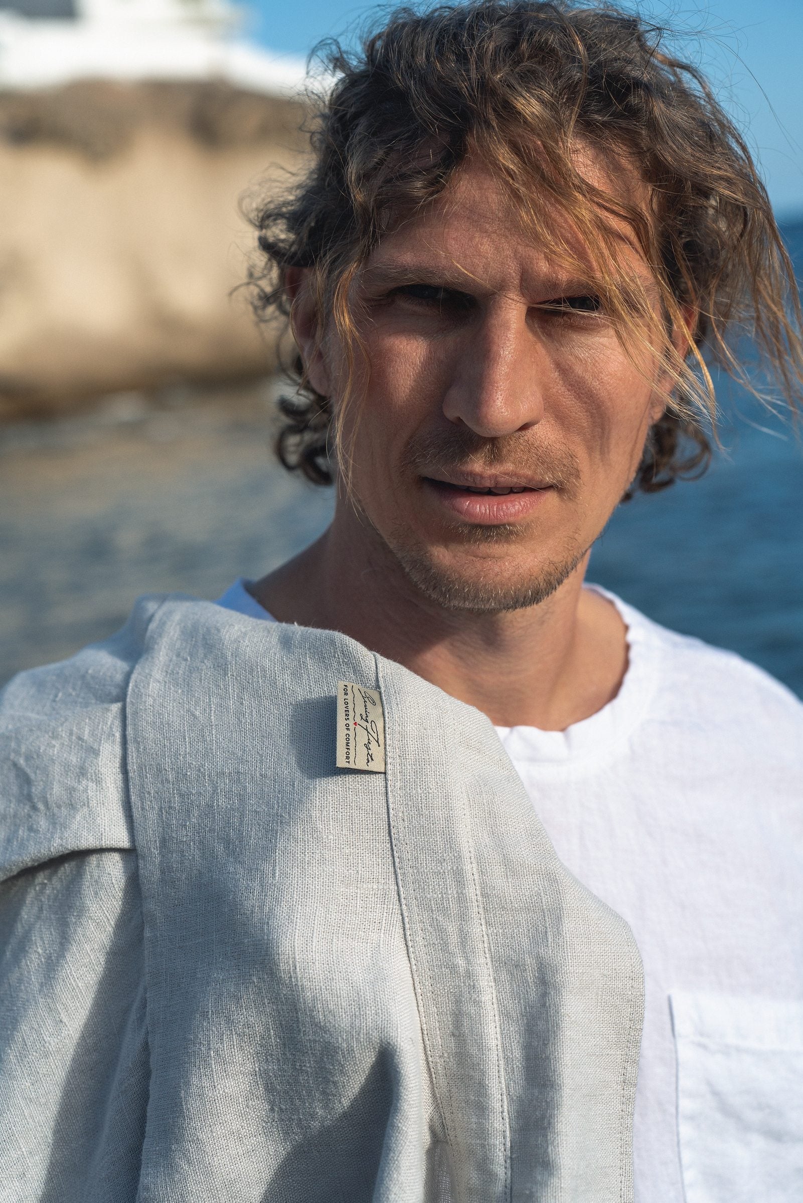 Thick linen: Long-Sleeve Classic Linen Shirt / Summer Jacket for Men Sewing Fiesta