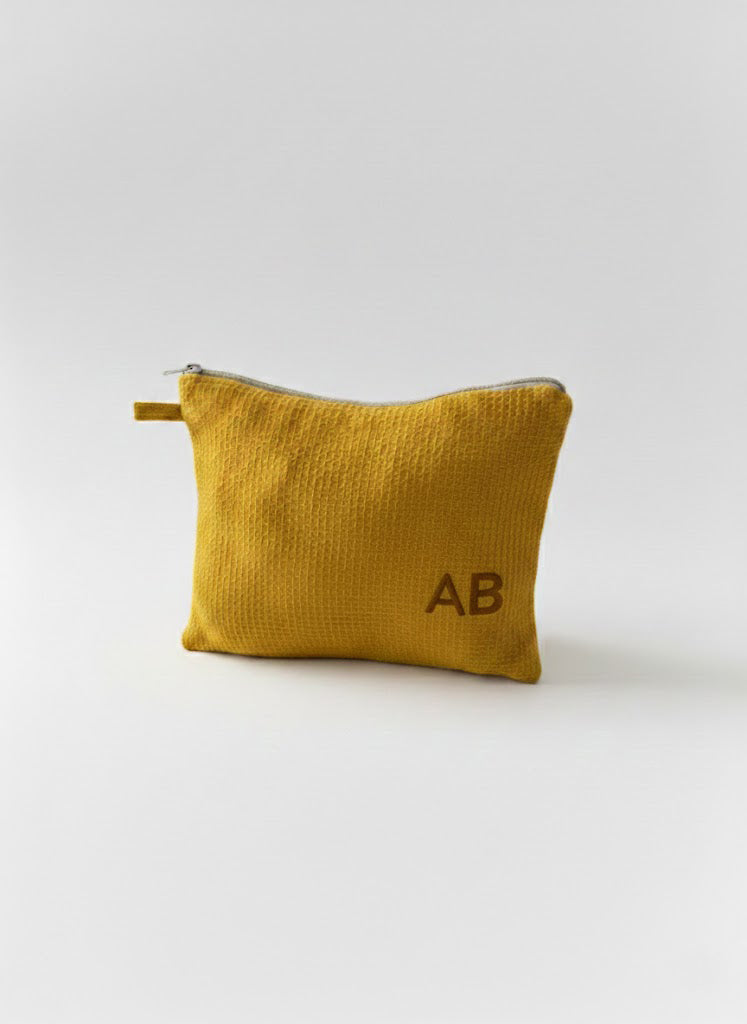 Linen Cosmetic Bag.  Makeup Organizer Travel Pouch