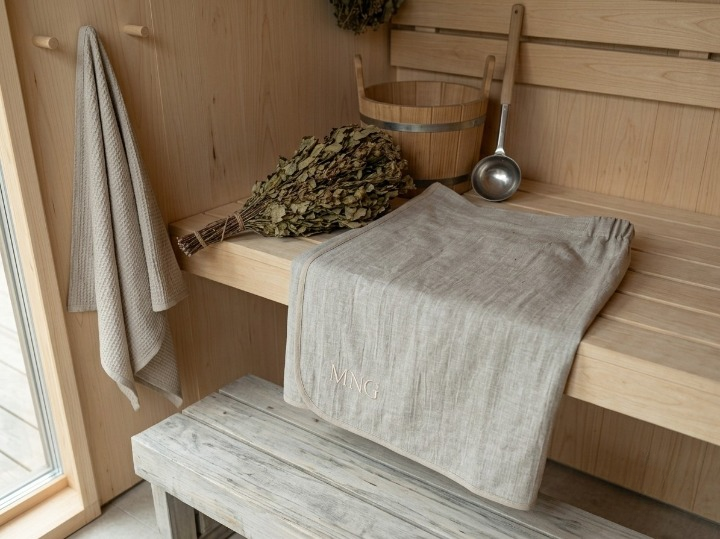 Men’s Linen Sauna Skirt – Personalized with Custom Embroidery