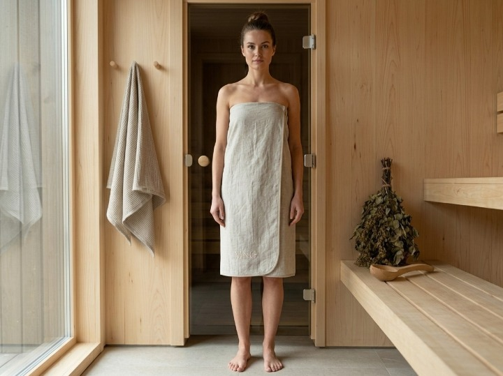 Women’s Linen Sauna Skirt – Personalized with Custom Embroidery