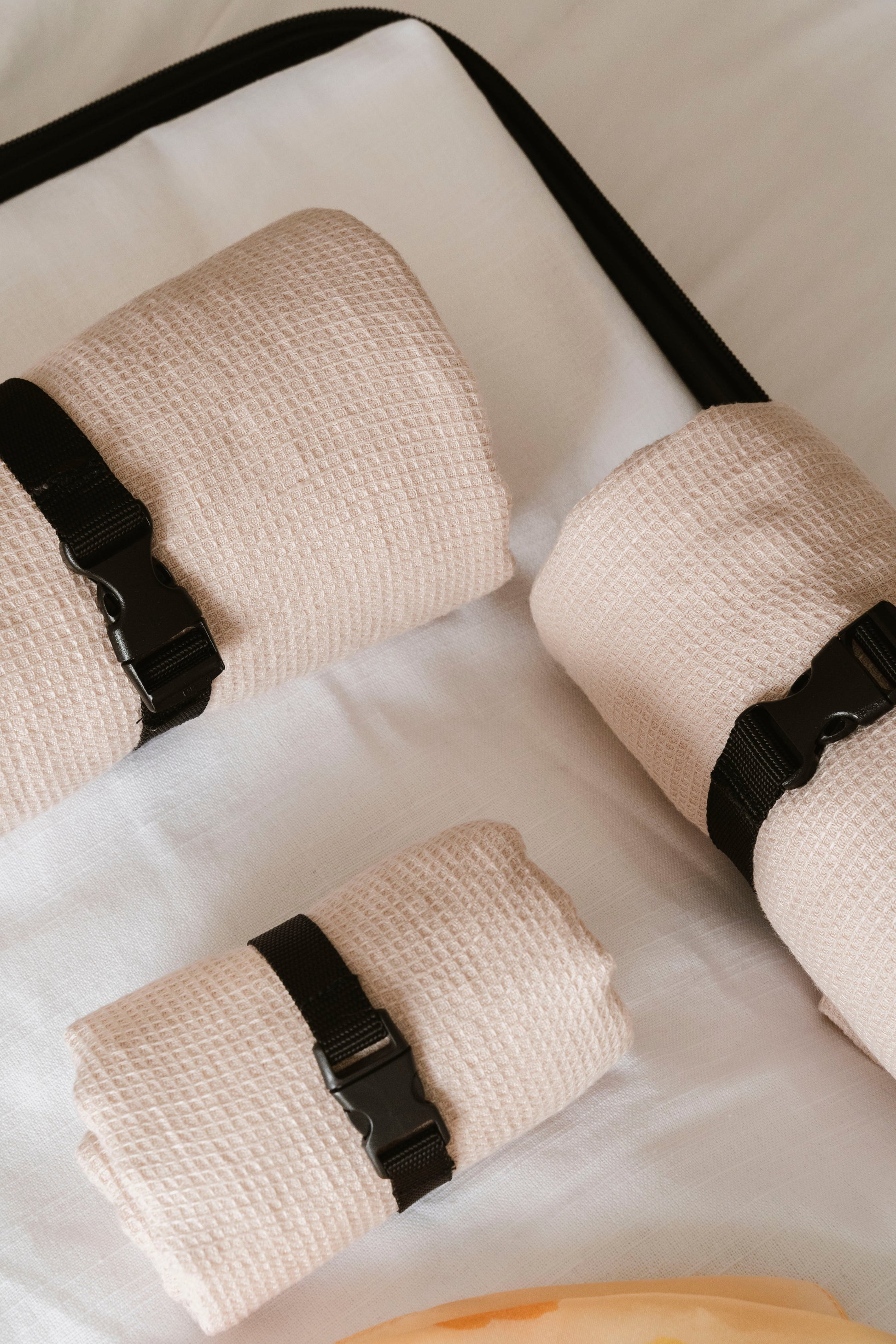 NEW! Linen Waffle Travel Towel - Warm Beige, Sand & Cream Sewing Fiesta