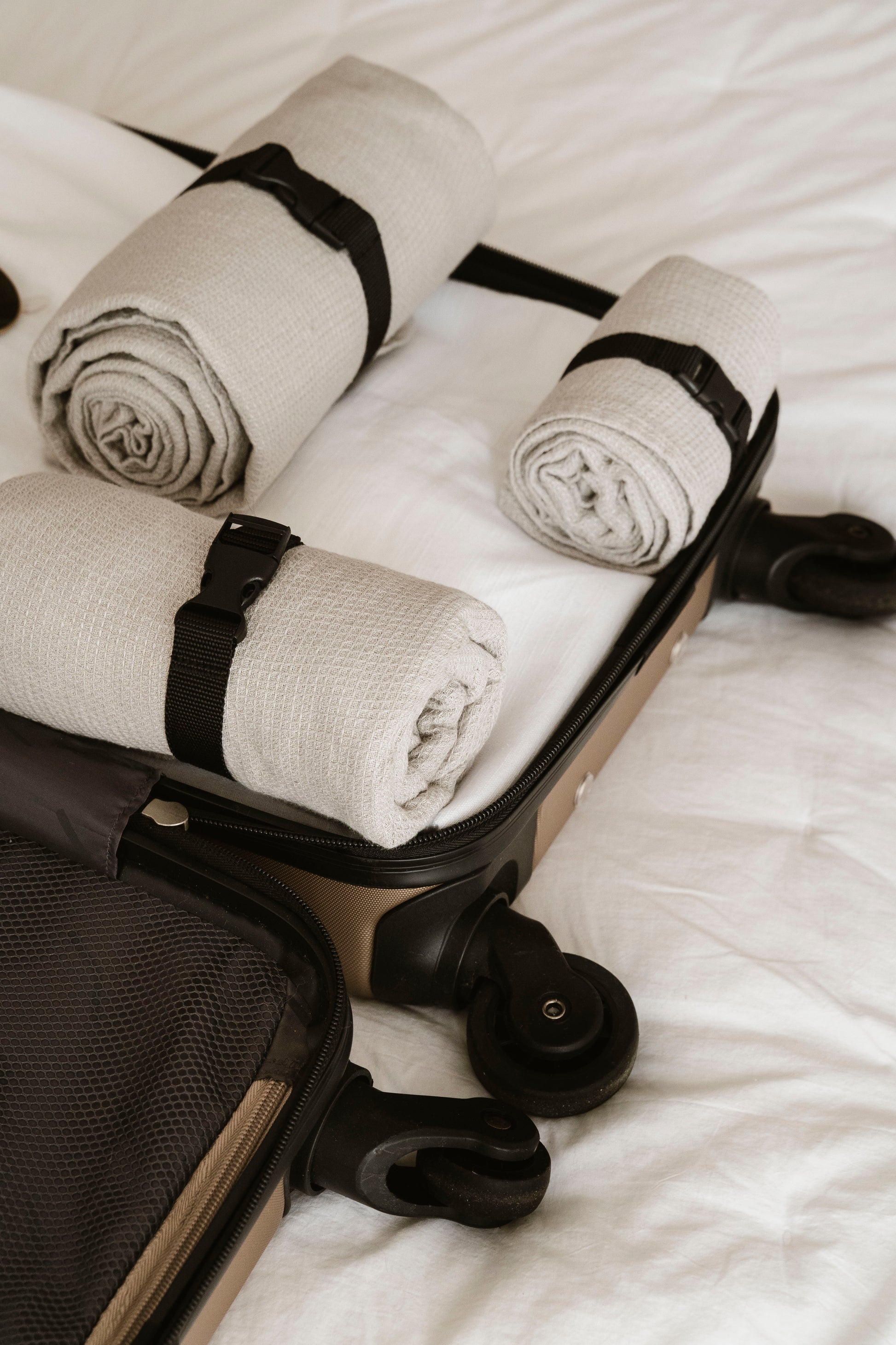 NEW! Linen Waffle Travel Towel - Light Stone Grey Sewing Fiesta
