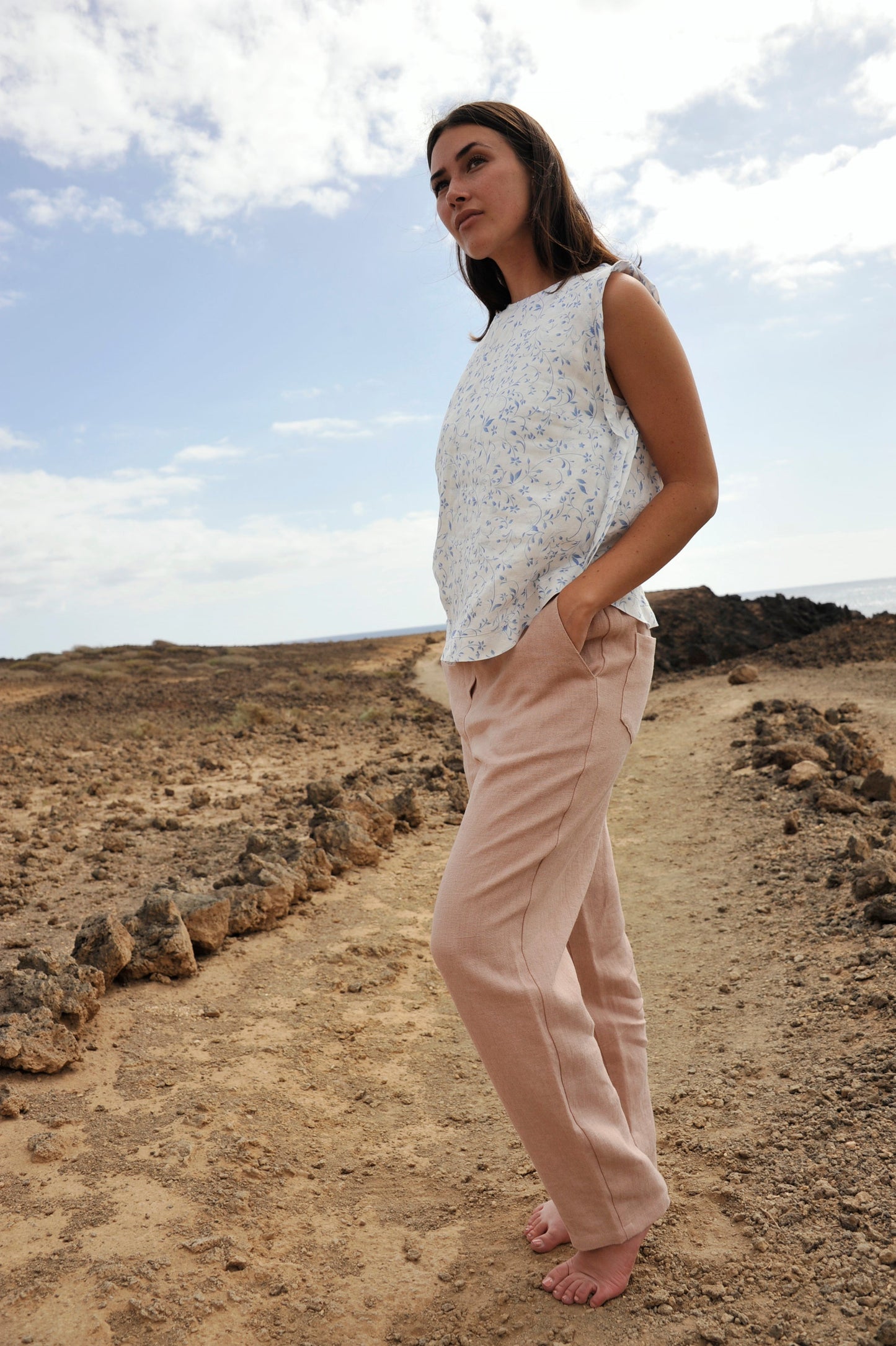 Linen Woman Pants with Pockets